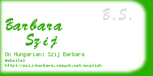 barbara szij business card